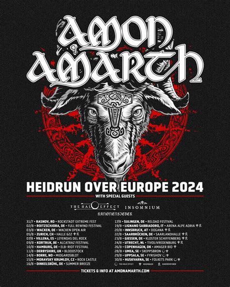 amon amarth upcoming events|Amon Amarth tour dates & tickets 2024 